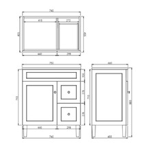 Seraphina 750mm Freestanding Single Vanity with Quartz Countertop